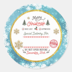 Persoonlijke speciale levering Noordpool Kerstman Ronde Sticker