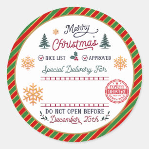 Persoonlijke speciale levering Noordpool Kerstman Ronde Sticker