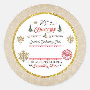 Persoonlijke speciale levering Noordpool Kerstman Ronde Sticker