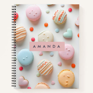Persoonlijke Speelse Pastel Macaron & Candy Hart Notitieboek