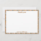 Persoonlijke Speelse Retro Aardse Baby Shower Bedankkaart (Voorkant)