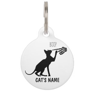 Persoonlijke Sphynx Kat Skelet Hand Neus Boop Huisdierpenning