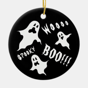 Persoonlijke Spooky Halloween-geesten kerstmis Keramisch Ornament