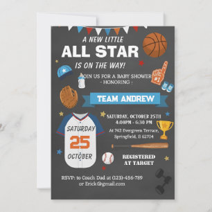 Persoonlijke Sport All Star Baby Shower Kaart