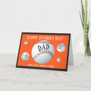 Persoonlijke sport Baseball Fathers Day Feestdagen Kaart
