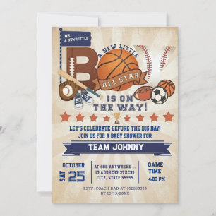 Persoonlijke sporten All Star Baby Shower Kaart