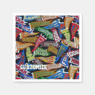 Persoonlijke Sports Fan Pennant Pattern Napkins Servet