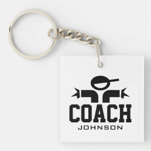 Persoonlijke sportteam coach sleutelhanger cadeau
