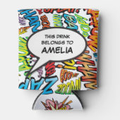 Persoonlijke spraakballon Grappig modern kleurrijk Blikjeskoeler (Voorkant)