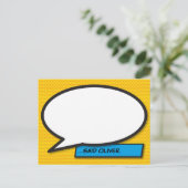 Persoonlijke spraakballon Leuke stripboek Briefkaart (Staand voorkant)