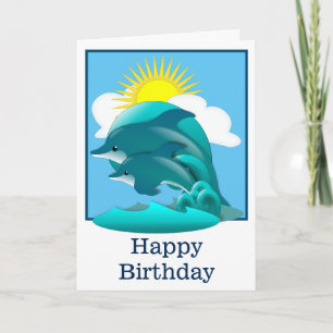 Persoonlijke springende blauwe dolfijnen kaart