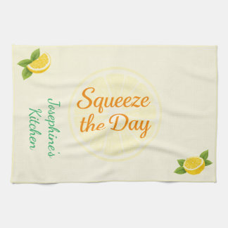 Persoonlijke Squeeze the Day Citroen Keukendoek Theedoek