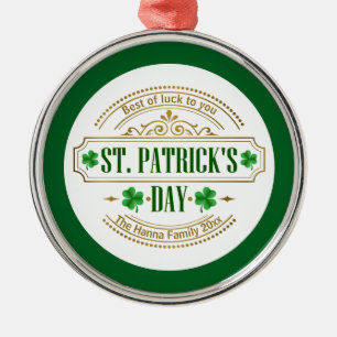Persoonlijke St. Patrick's Day I Geluk van de Iere Metalen Ornament