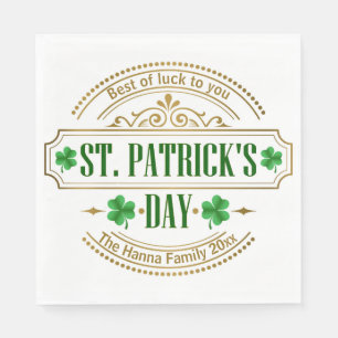 Persoonlijke St. Patrick's Day I Geluk van de Iere Servet