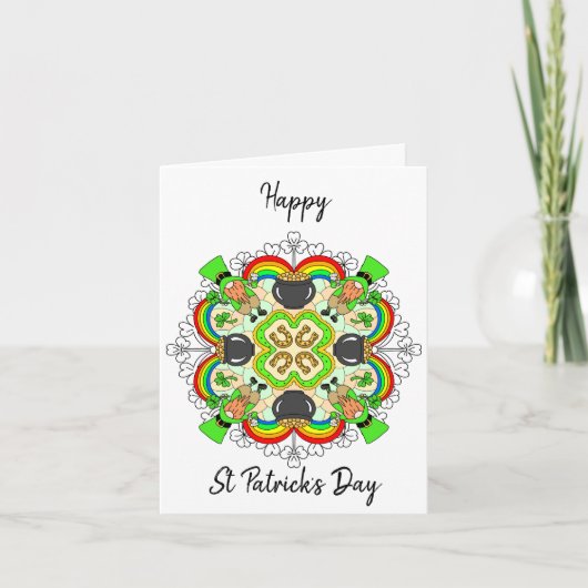 Persoonlijke St Patrick's Day Mandala   Feestdagen Kaart (Voorkant)