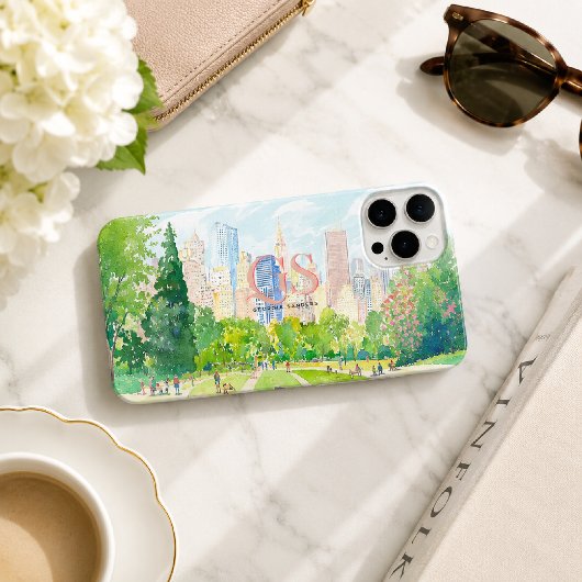 Persoonlijke stadspark skyline monogram Case-Mate iPhone case