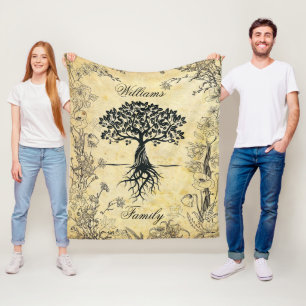Persoonlijke stamboom fleece deken