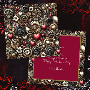 Persoonlijke Steampunk Harten Valentijnsdag Kaart