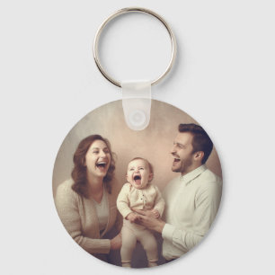 Persoonlijke stekelfamilie en foto's en baby sleutelhanger