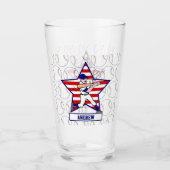 Persoonlijke sterren en Stripes Baseball Batter v1 Glas (Voorkant)
