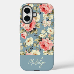 Persoonlijke Stevige Engelse Cottage Tuin Bloemen iPhone 16 Hoesje
