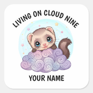 Persoonlijke sticker met cute fret en aangepaste t