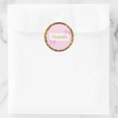 Persoonlijke Sticker met schattig roze en goud (Tas)