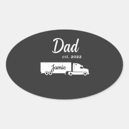 Persoonlijke Sticker Trucker Vader met Semi Truck