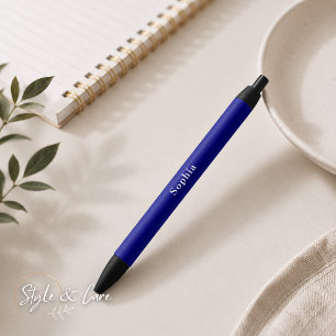 Persoonlijke stijlvolle marineblauwe pen met uw na