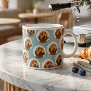 Persoonlijke Stofblauwe Huisdier Gezicht  Espresso Kop