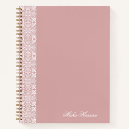 Persoonlijke stoffige roze geometrische bloemendru notitieboek