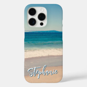 Persoonlijke strandfoto oceaanblauw iPhone 16 pro hoesje