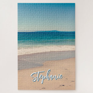 Persoonlijke strandfoto oceaanblauw landschap legpuzzel