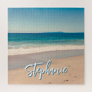 Persoonlijke strandfoto oceaanblauw landschap legpuzzel