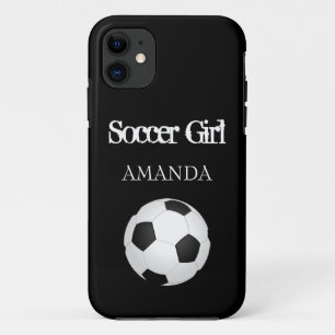 Persoonlijke strandhanddoek cadeau met voetbal iPhone 11 hoesje
