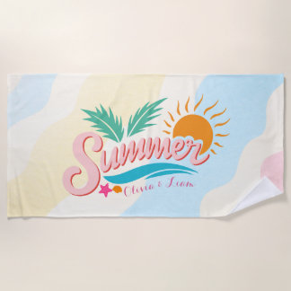 Persoonlijke strandhanddoek voor tropische zomer strandlaken