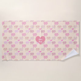 Persoonlijke strandhanddoeken baby meisje olifante strandlaken