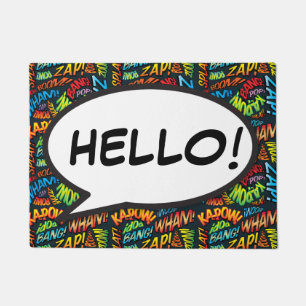 Persoonlijke stripboek Pop Art HELLO Deurmat