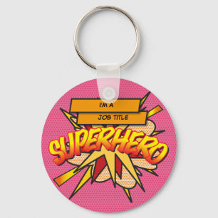 Persoonlijke stripboek Pop Art IK BEN EEN... SUPER Sleutelhanger