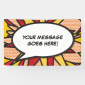 Persoonlijke stripboek Pop Art-spreekwolk Spandoek (Horizontaal)