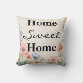 Persoonlijke Striped Home Sweet Home Kussen (Voorkant)