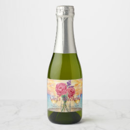 Persoonlijke Sunset Girls Weekend Mini Mousserende Sparkling Wijnetiket