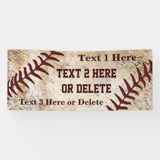 Persoonlijke Super Coole Vintage Honkbal Banner (Horizontaal)