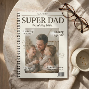 Persoonlijke Super Dad Vaderdag Foto Notitieboek