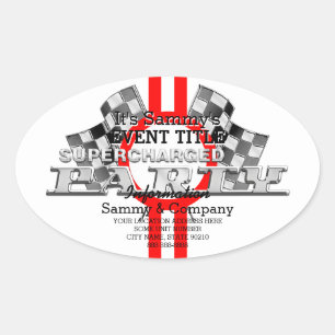 Persoonlijke superbelaste prestatiepartij ovale sticker