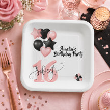 Persoonlijke Sweet 16 verjaardag papieren bord