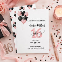 Persoonlijke Sweet 16 verjaardagsuitnodiging
