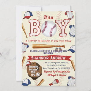 Persoonlijke Swing on Over Honkbalteam Baby Shower Kaart