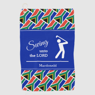 Persoonlijke Swing Unto The Lord ZUID-AFRIKA VLAG Golfhanddoek