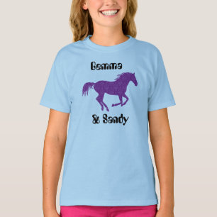 Persoonlijke T-shirt voor meisjes met paard en rui